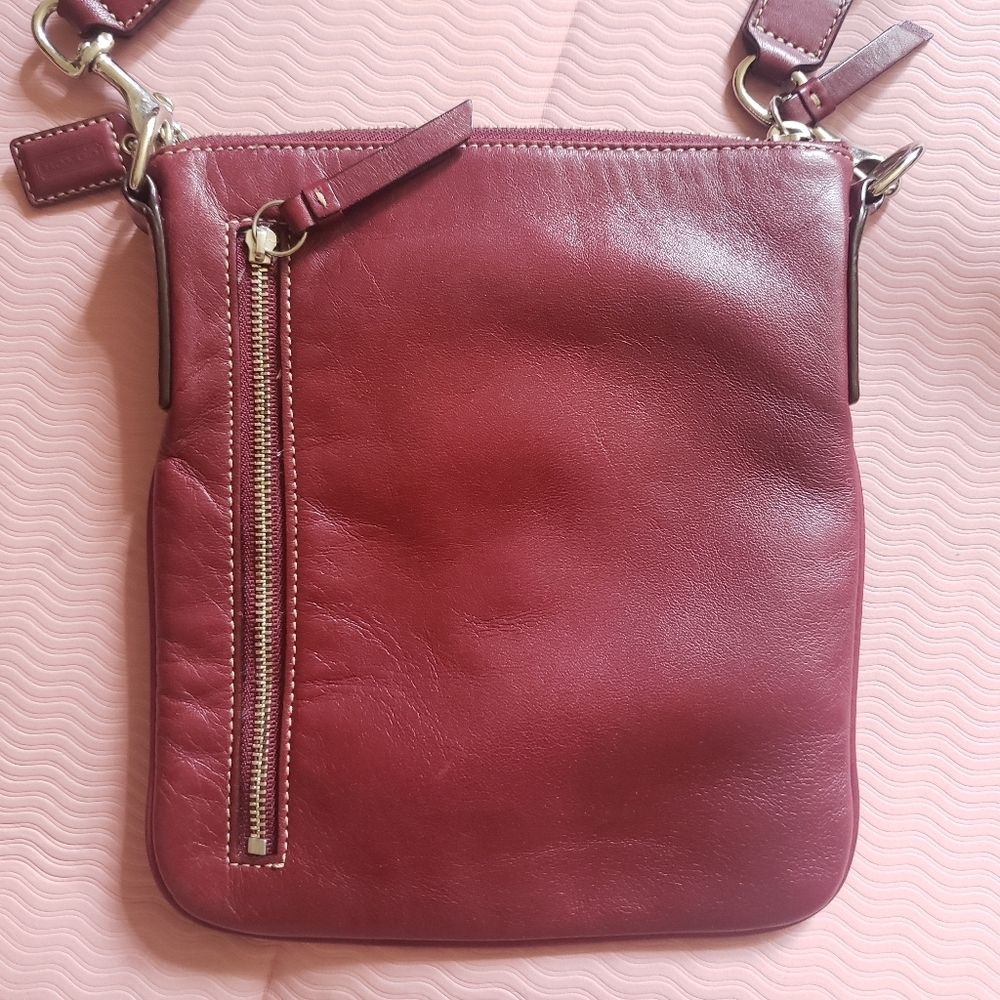 Y2K Vintage Coach Hamilton Swingpack – Burgundy Leather Crossbody - Picture 6 of 13